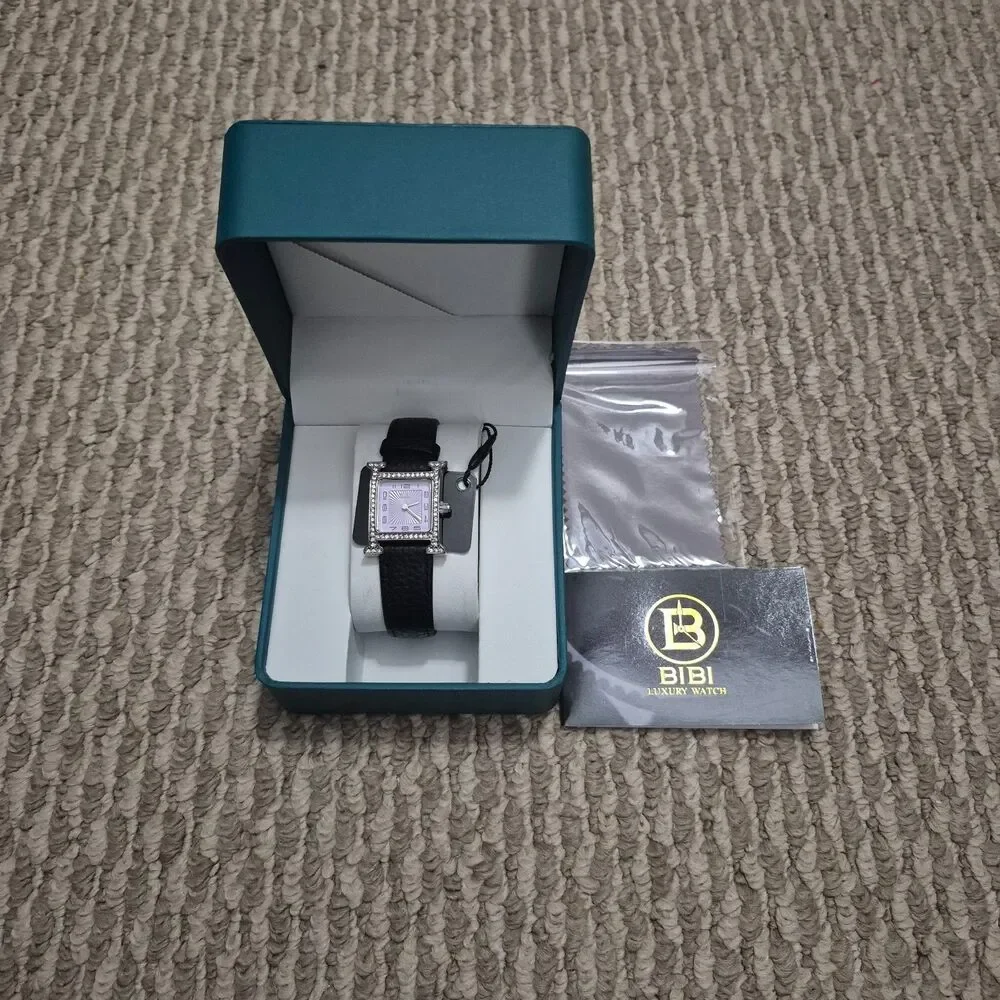 Brand New Bibi Luxury Watch With Genuine Leather Strap And Lavender Face